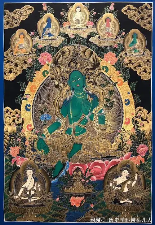 绿度母在藏传佛教中为观世音菩萨的化身(在古印度和藏地,度母法门非常