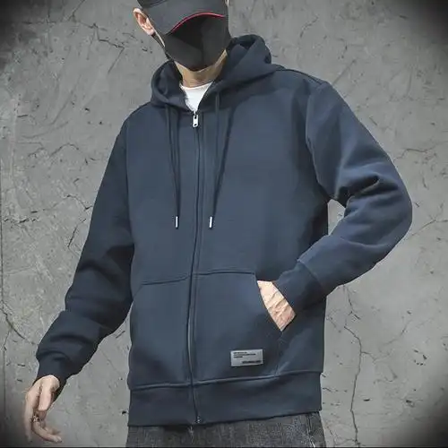 2022秋款拉链卫衣男连帽时尚男款男士秋季大码卫衣