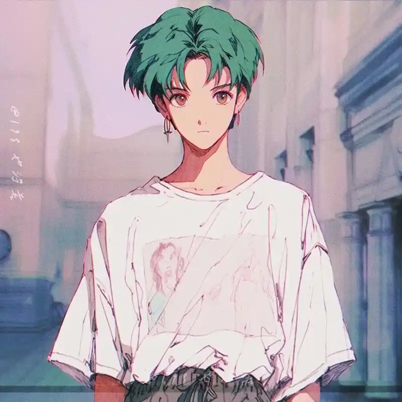 【动漫男头|绿发】——#动漫头像 #旧漫头像 #小众头像 # - 抖音