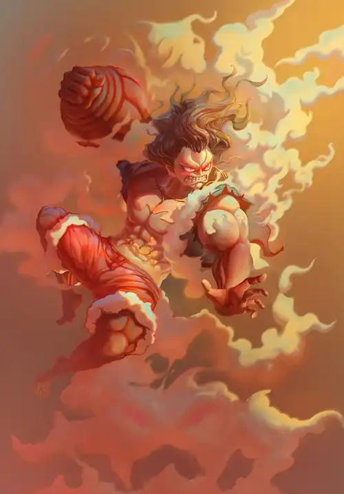 海贼王四档蛇人路飞原画|插画|创作习作|两天枰函式 - 原创作品