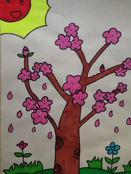 杏花村小学举行2019年艺术活动之现场绘杏花比赛