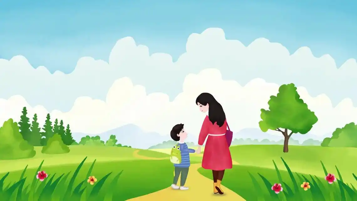 母亲,孩子,手牵着手,插图,设计图片,4k高清其它图片,娟娟壁纸