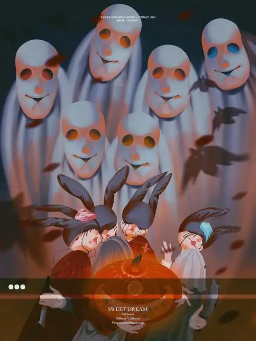 sweetdream系列插画008鬼吓鬼