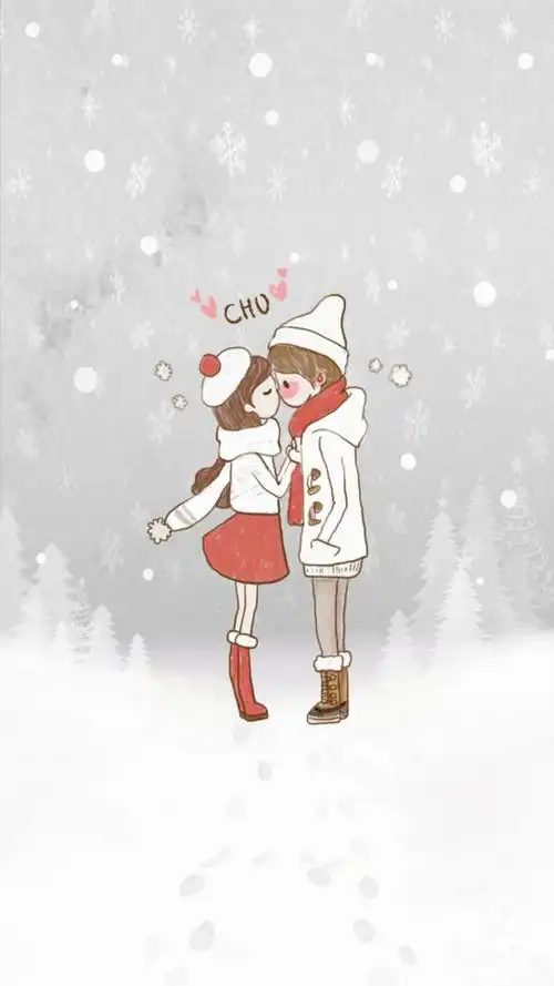 可爱卡通温馨情侣