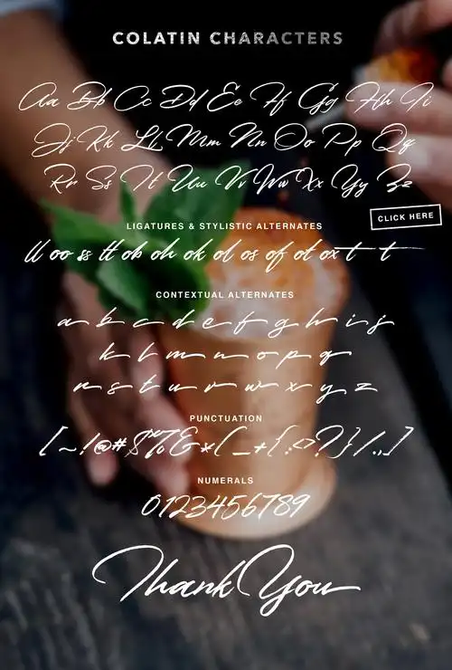 一款洒脱自由手写英文字体 colatin script – 设计小咖