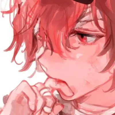 红色头发动漫男生帅气超酷头像图片