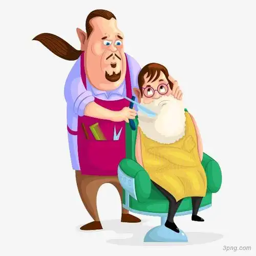 手绘卡通剃胡子男