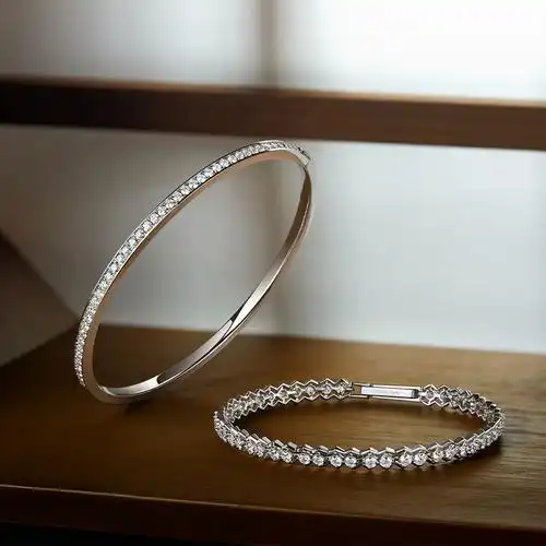 周大福1961系列18k白钻石手镯正品u185279送礼新款