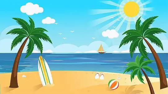 阳光沙滩夏日海滩海边度假背景设计