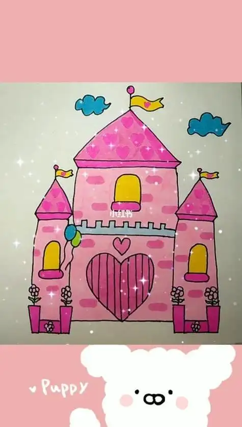 房子简笔画彩色公主步骤