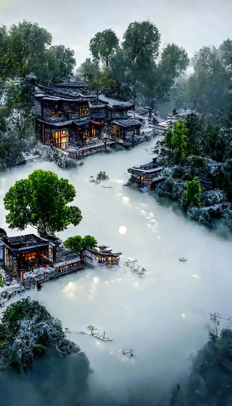 ai绘画 #手机壁纸 #江南 #图 - 抖音