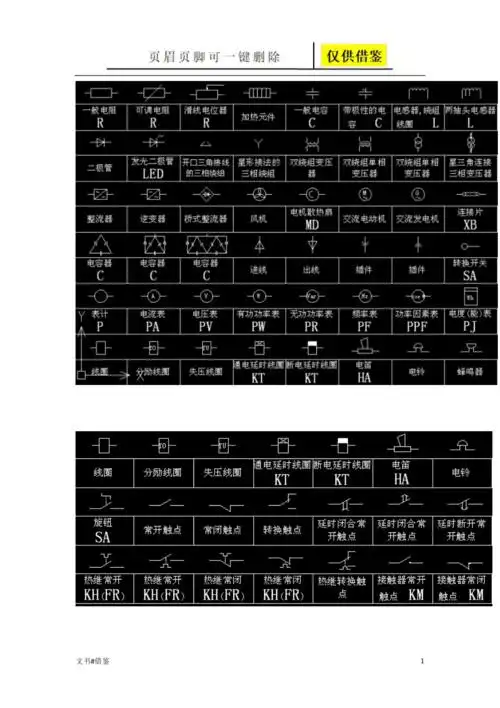 cad电气符号及常用电缆行业二类