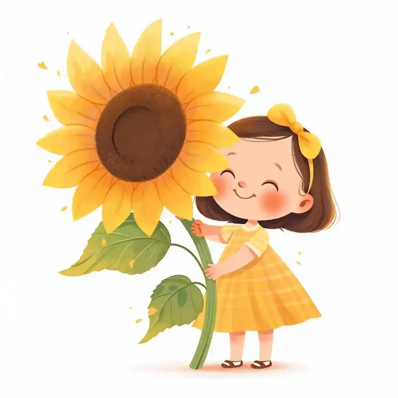 治愈系美图:向日葵女孩,仿佛阳光下的小精灵.#头像# #微信头像