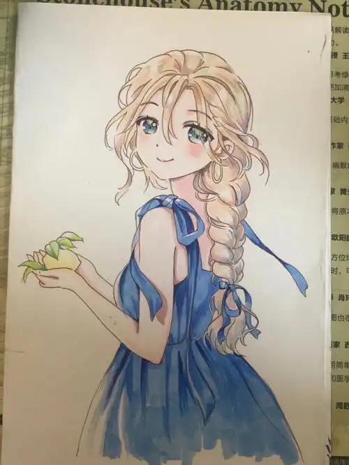 美少女马克笔动漫手绘绘画过程