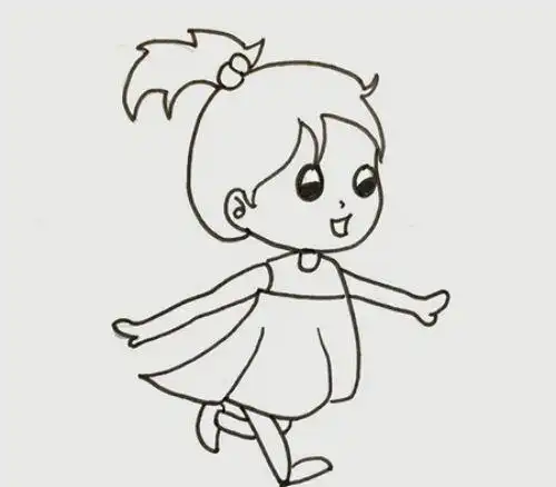 全身彩色小女孩简笔画怎么画 漂亮可爱小女孩简笔画步骤教学-素描自学