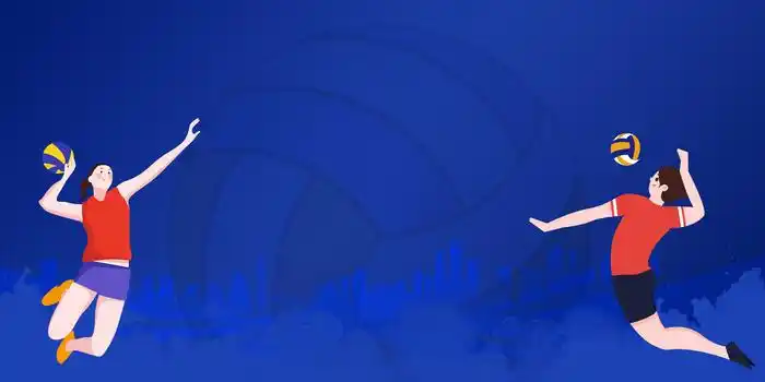 大气简约蓝色中国女排比赛夺冠冠军卡通背景