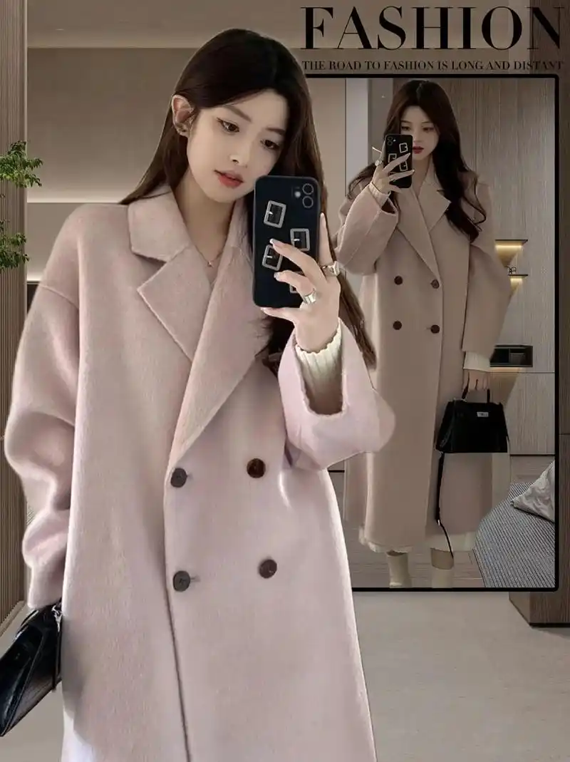 秋冬新款毛呢外套女小个子加厚呢子大衣气质