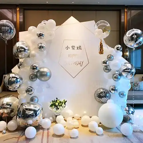 宝宝周岁百天百日宴场景装饰网红成人女朋友生日拍照背景墙布置