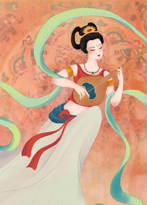 敦煌飞天系列古风插画