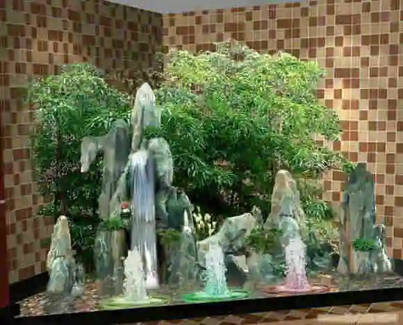 客厅水景假山装修设计 客厅水景图
