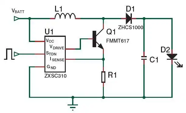 led强光手电筒电路图