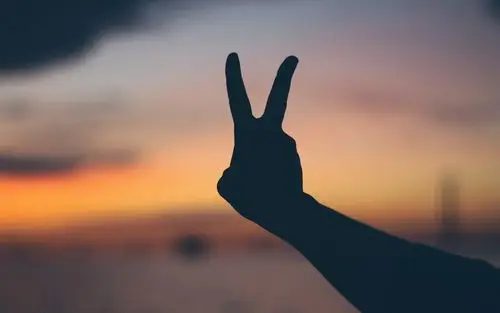 手势,手指,黄昏 壁纸