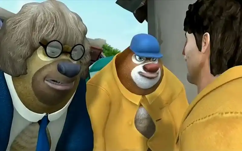 盘点熊出没里的穿帮镜头,狗熊穿大人的衣服真好看!