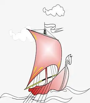 一帆风顺png扬帆起航jpg矢量手绘帆船png简约蓝色帆船png手绘蓝色邮轮