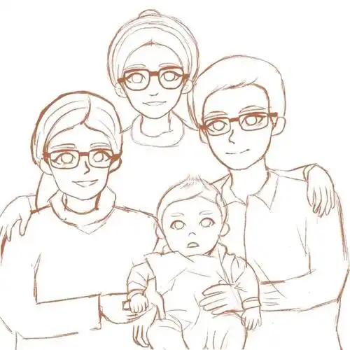 画优质幸福的一家四口简笔画教学一家人简笔画简单的一家四口简笔画