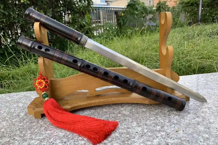 青笛子剑可吹防身棍中刀演奏一体车载冷长短萧宝未开刃 2号花纹笛子可