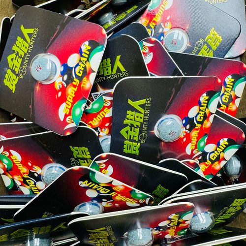 赏金猎人正品彩虹皮头枪头小头杆皮头台球杆单层多层小头手工花卡