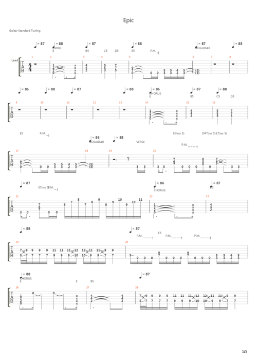 epic吉他谱