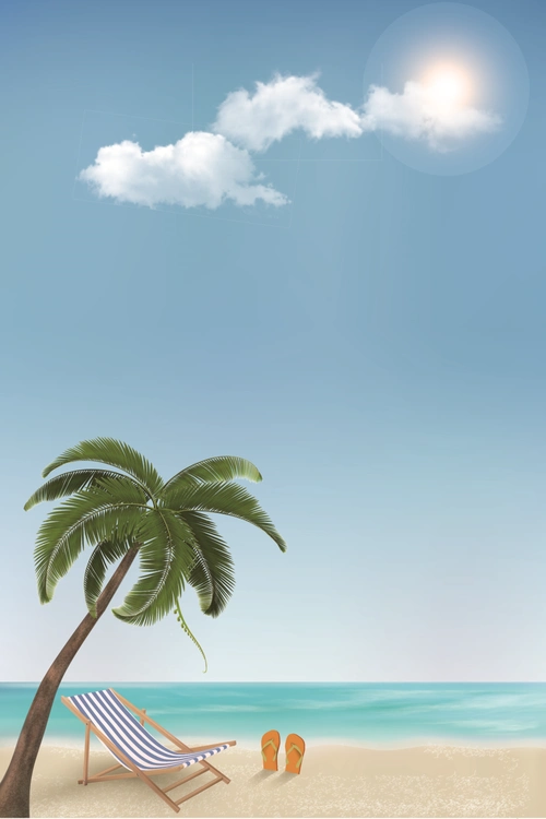 矢量夏季海边清爽背景