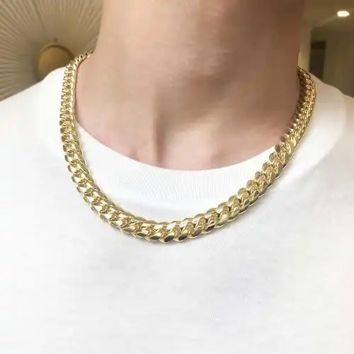 kingice14k金项链项链古巴链条溜达大金金链嘻哈项链