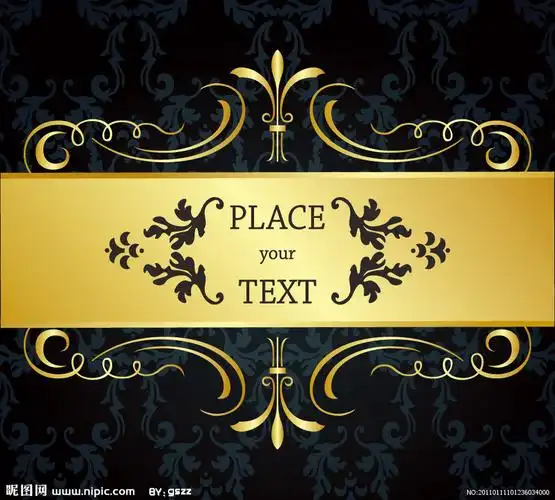 金色古典花纹花边边框图片