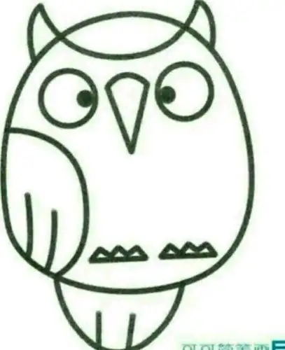 课后作业画简笔画猫头鹰并涂上颜色