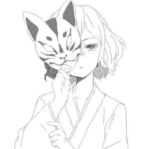 二次元头像黑白