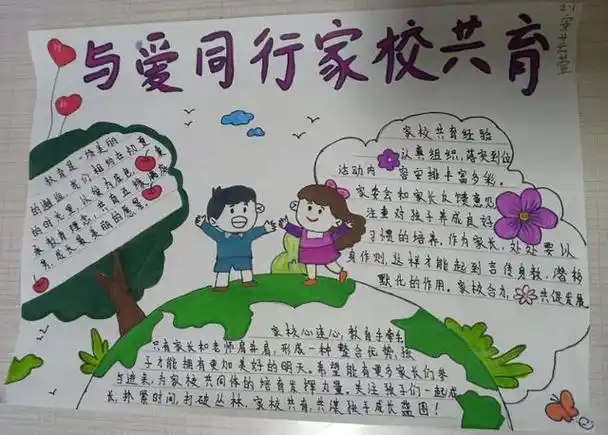 手抄报:与爱同行,家校共育|烟台中小学生"才艺秀"作品征集