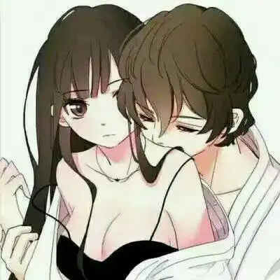 情侣头像我好喜欢,但是谁能帮我把这个女生的头发调成黑色,不喜欢太黄