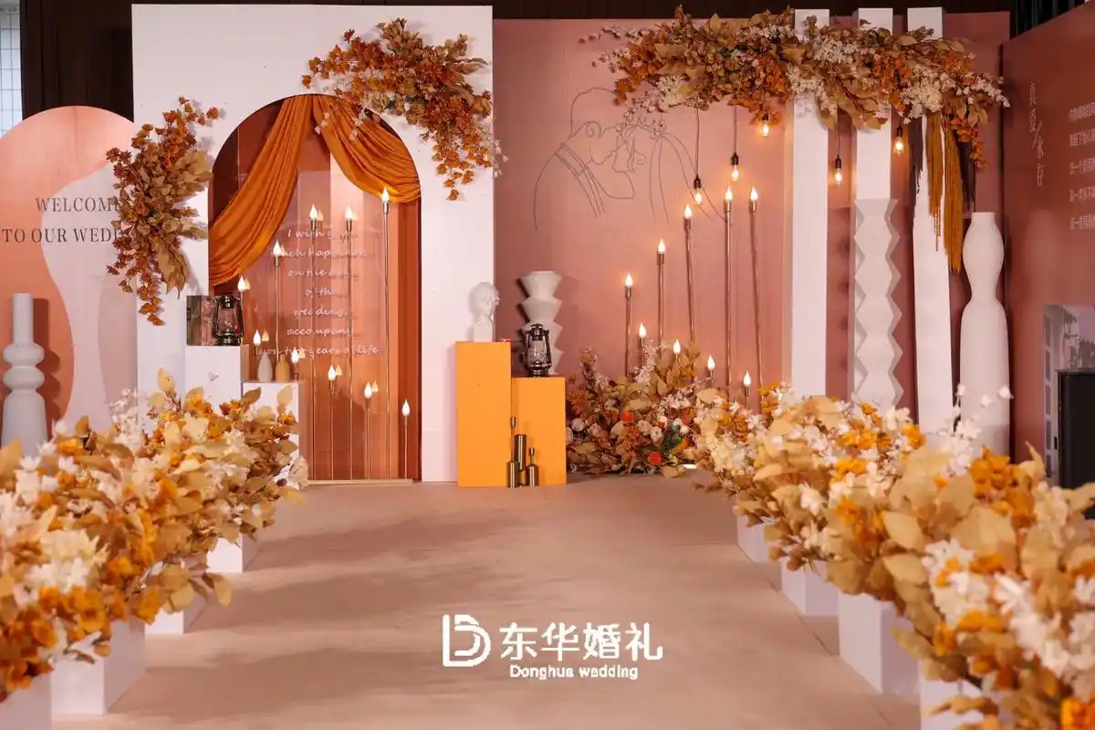 橙色系小众复古婚礼 大院厂房婚礼.#香河婚礼策划#婚庆#橙色 - 抖音