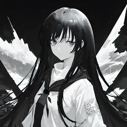 黑白二次元头像女