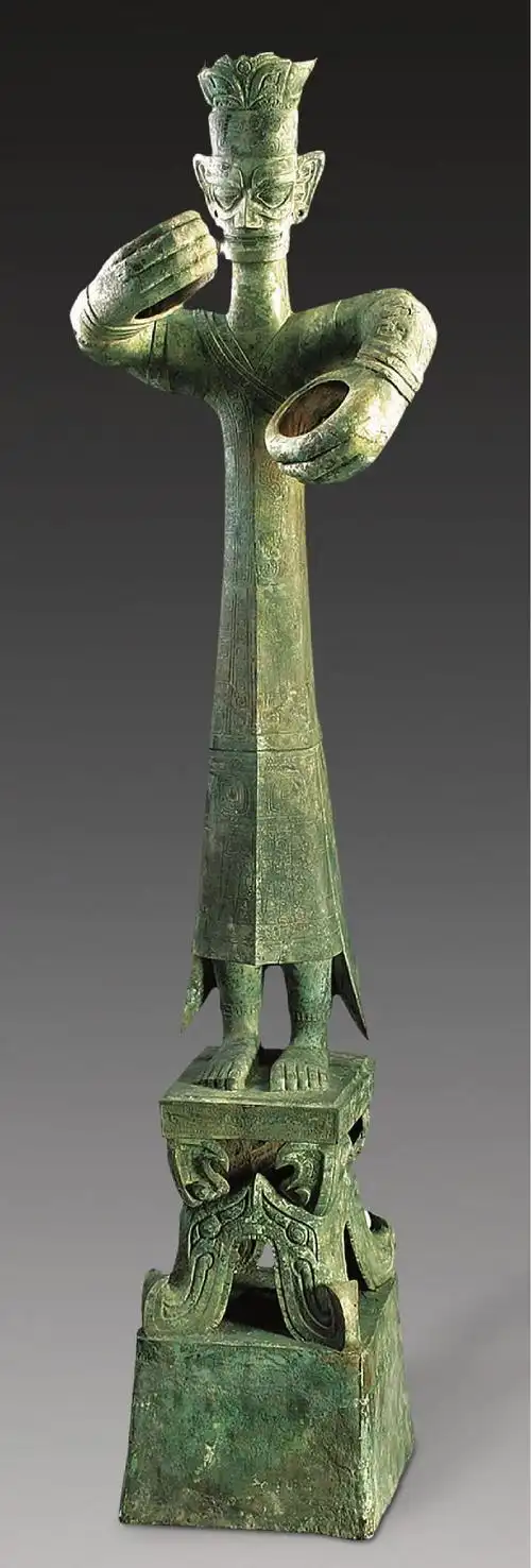 三星堆遗址出土青铜大立人像