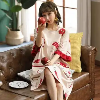 加肥加大码睡裙女200斤女士加大码可爱宽松胖mm孕妇胖妹妹睡衣夏天f