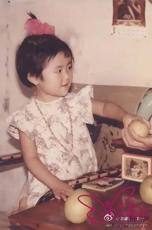 谢娜祝福父亲照片一年比一年糊,粉丝修复娜娜儿时照,爱笑颜值高_父母