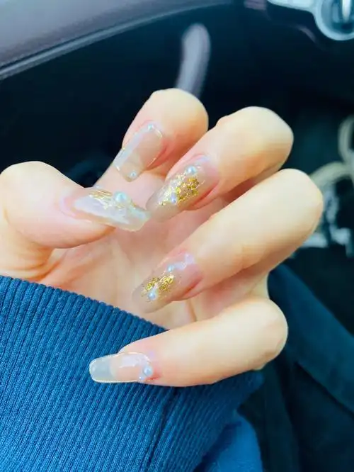 适合春天冰透透的美甲