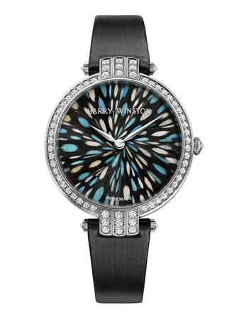 海瑞温斯顿羽毛镶嵌腕表