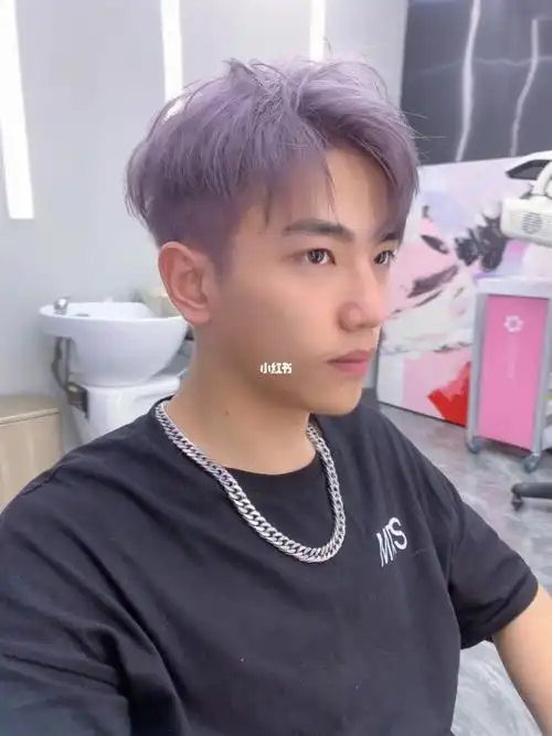 紫灰色男生染发