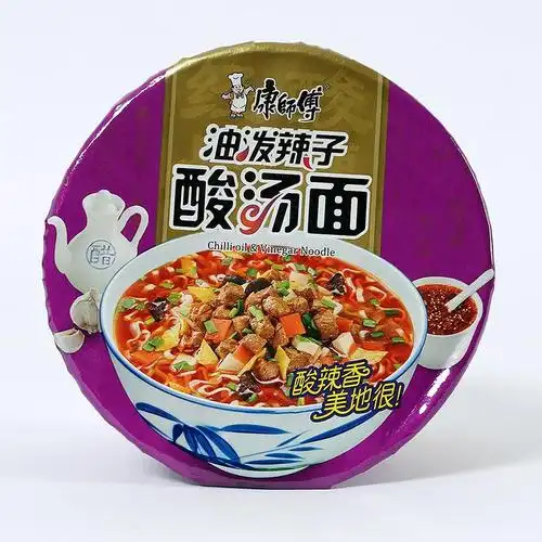 康师傅 方便面(ksf) 经典系列开心桶 油泼辣子酸汤面 12桶 泡面整箱装
