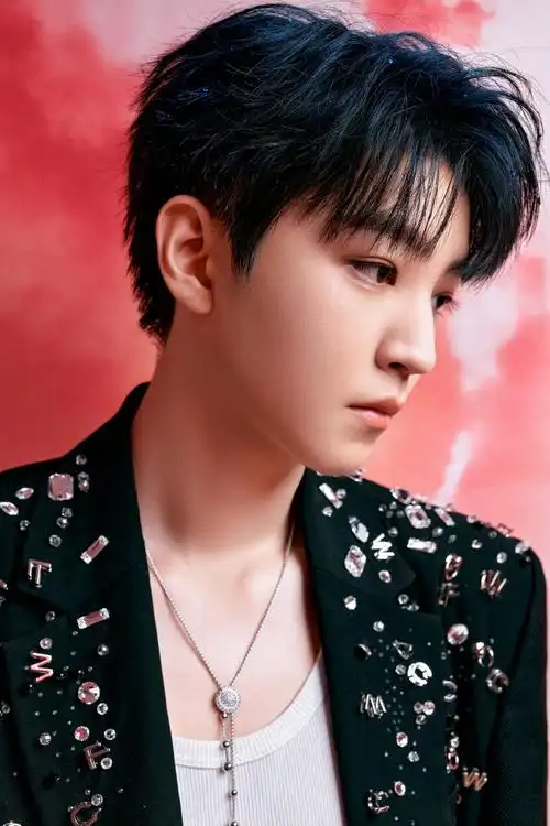 王俊凯西装好闪##王俊凯蓝色挑染造型