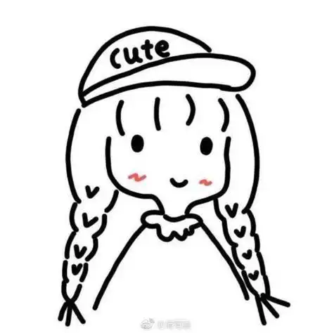 插画|手帐素材超可爱小女孩简笔画手帐ins风简笔画教程文化线描小女孩